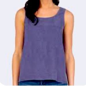 Tianello Tencel Crop Tank Purple Garment Dyed -Small